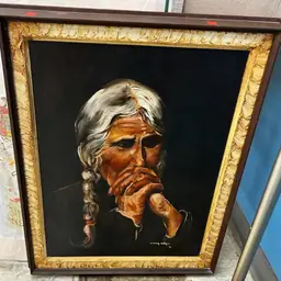 18x24 Black Velvet Indian Chief Portrait