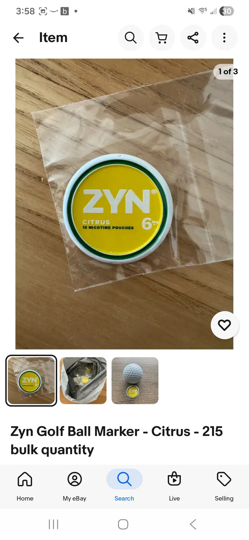 Zyn Lemon Citrus Ball Marker