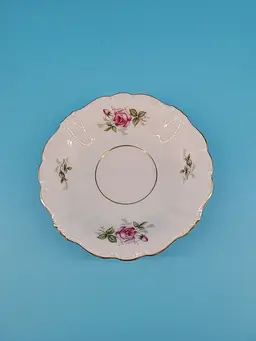 Johann Haviland Bavaria Germany 6" Saucer Pink Roses ~