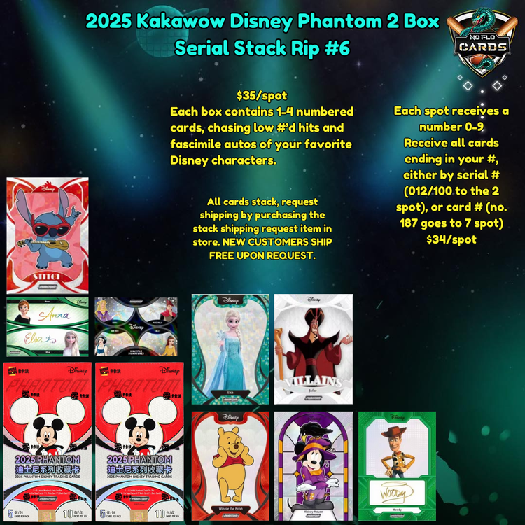 2025 Kakawow Disney Phantom 2 Box Serial Stack Rip #6 - Disney Cards