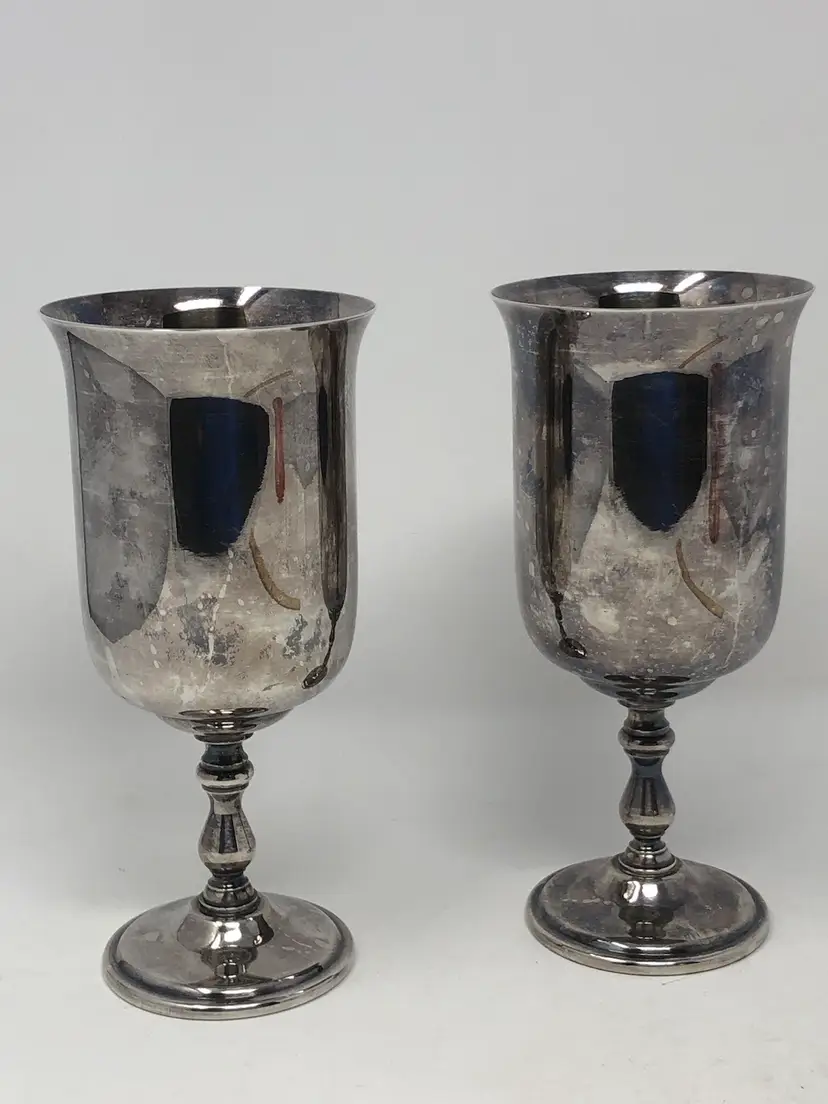 Pair of Oneida Silver Plate Goblets