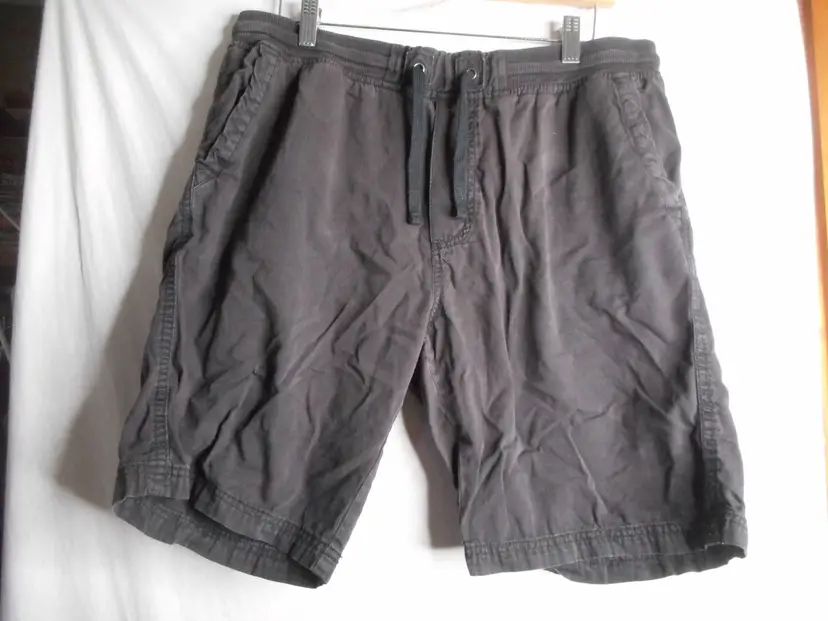 Brown lightweight 100% cotton Men's Shorts Sz L drawstring flat front waist