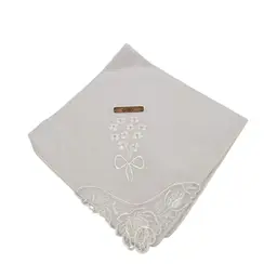 #14 Antique Monogrammed Brass Lingerie Pin With Bridal Handkerchief