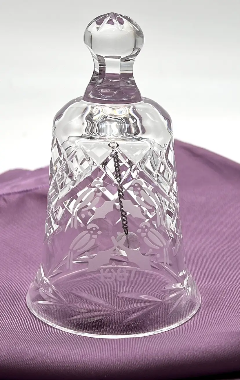 Vintage 1987 Waterford Crystal Bell Four Calling Birds 12 Days Of Christmas 