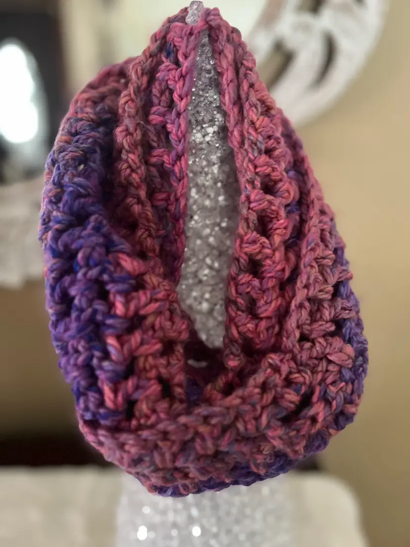 Hand Crocheted Infinity Scarf