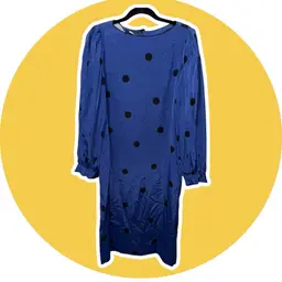 80s Blue Dot Dress