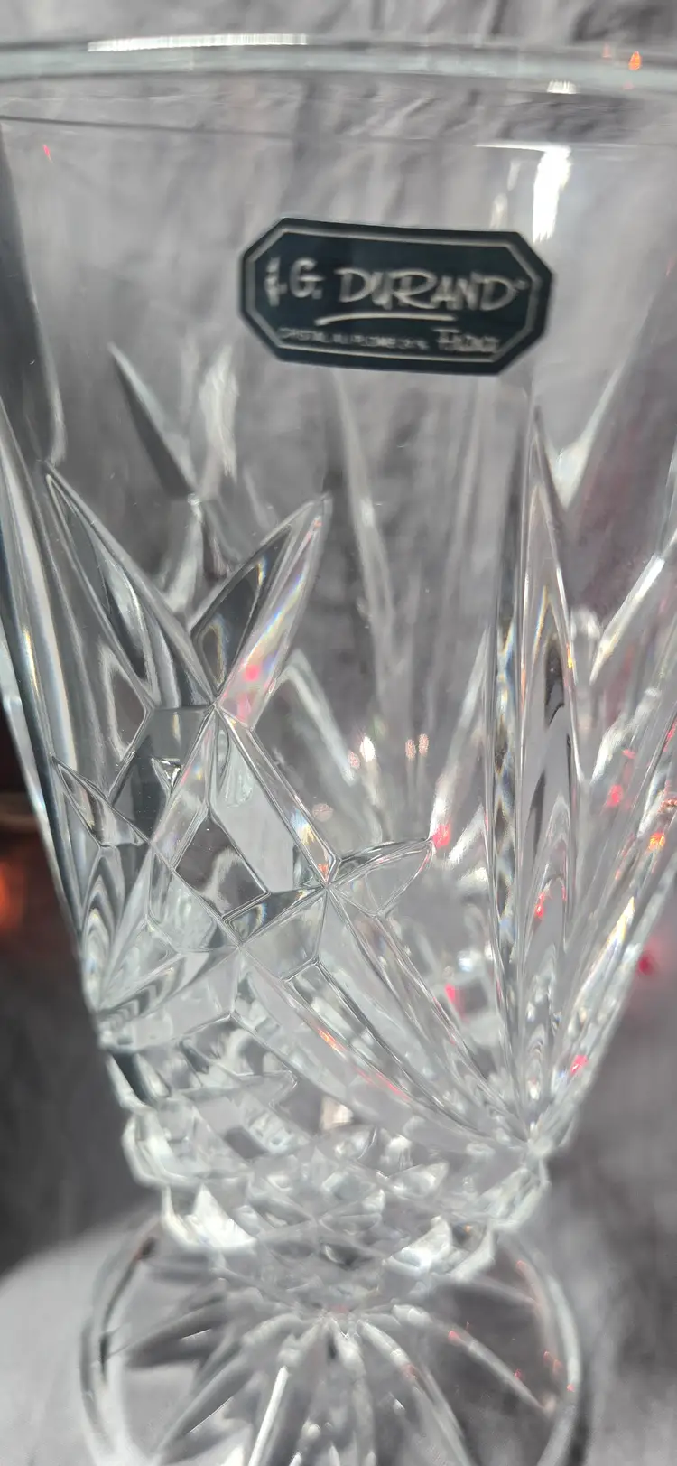 JG Durand France Cristal Crystal Vase NIB