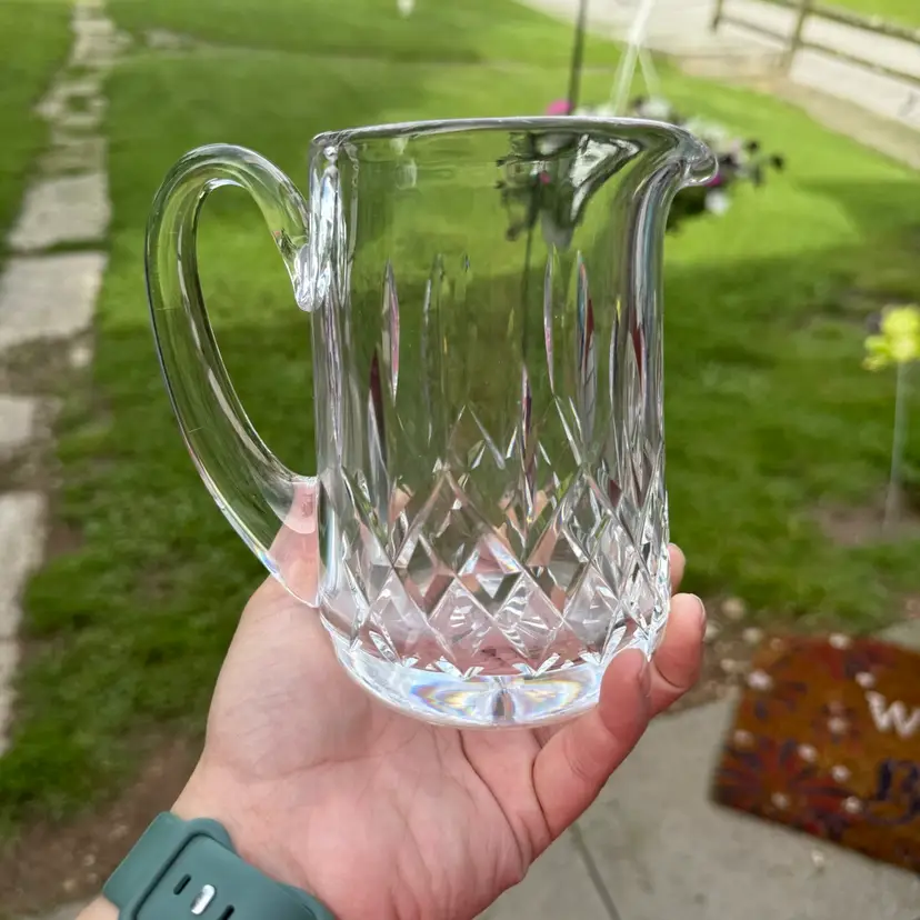 Waterford Crystal Lismore 32 Oz 5.5” Handled Jug Pitcher Vintage Signed