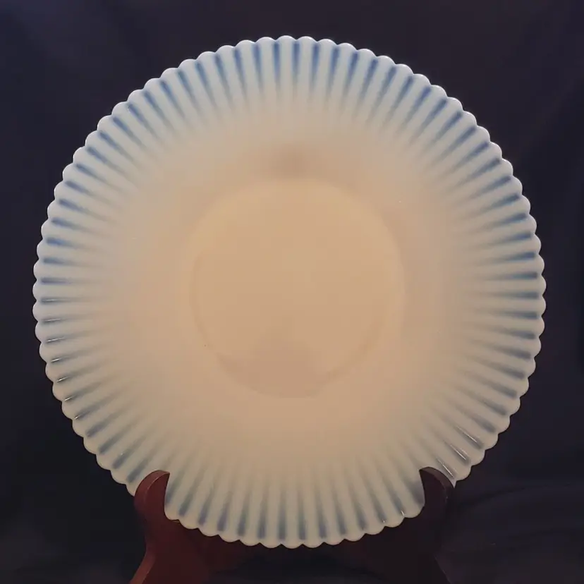 Glowy Dinner Plate MacBeth Evans Glass Petalware Cremax Depression 10⅞" Diameter Vintage