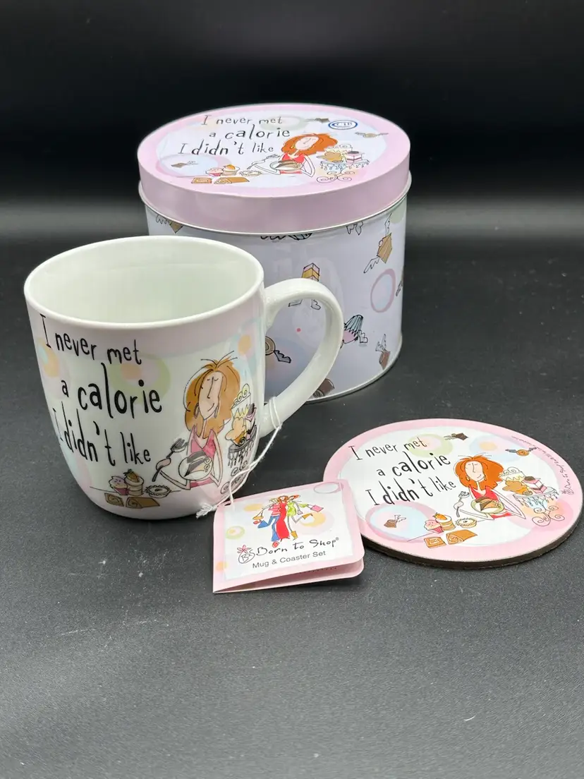 Coffee Mug I never met a Calorie I Didn't Like Cup & Coaster Set
