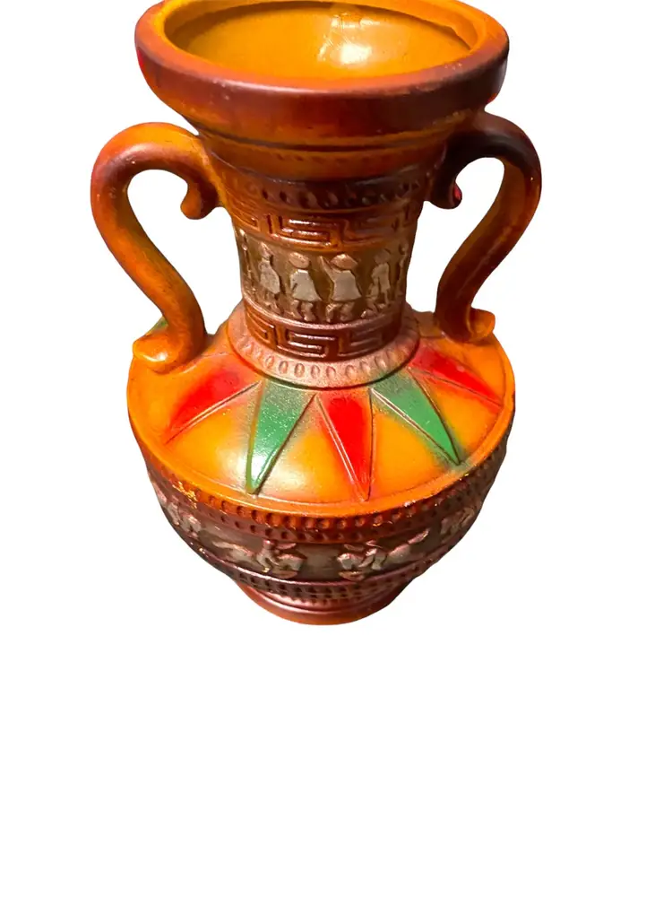 Vintage Ceramic 10 Inch Japanese Norleans Vase with Horses 