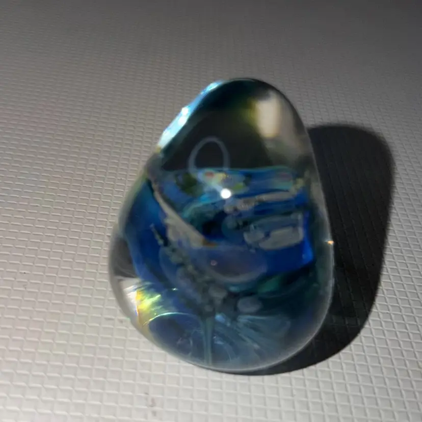 VTG Seegers Art Glass Paperweight Signed
