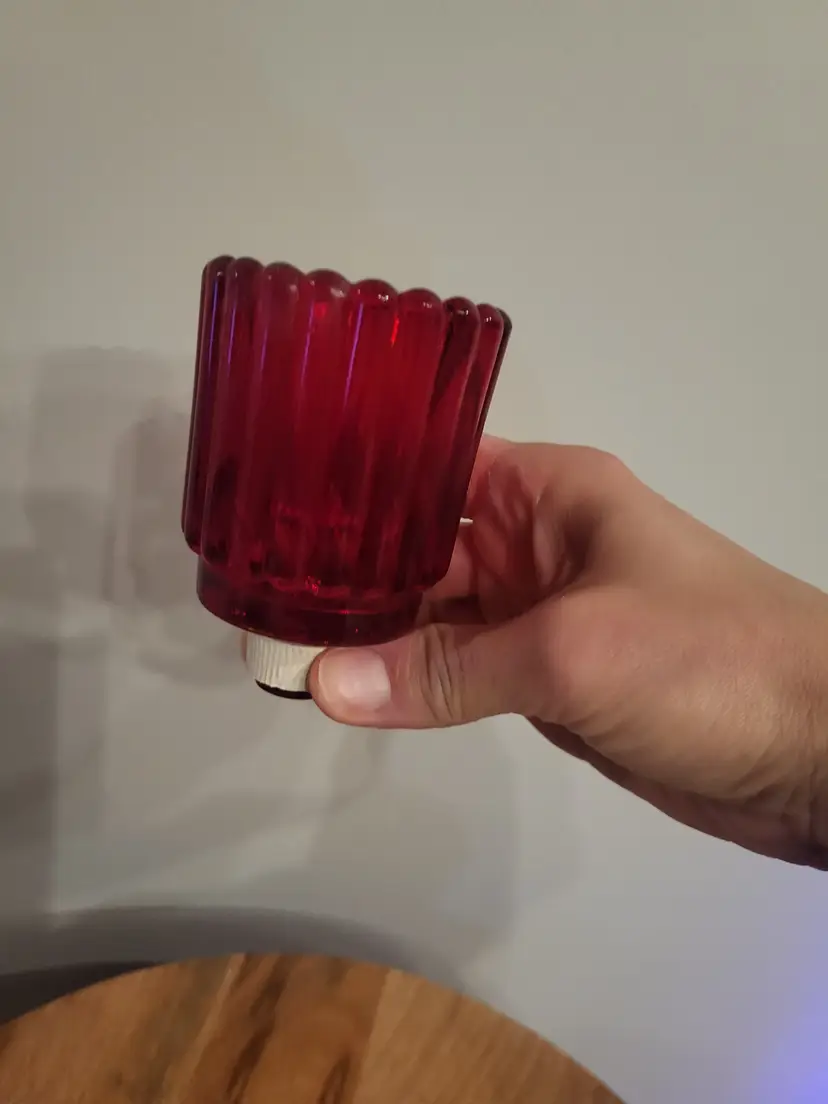 Vintage Candle Holders/Sconce Ruby Red Peg Ribbed