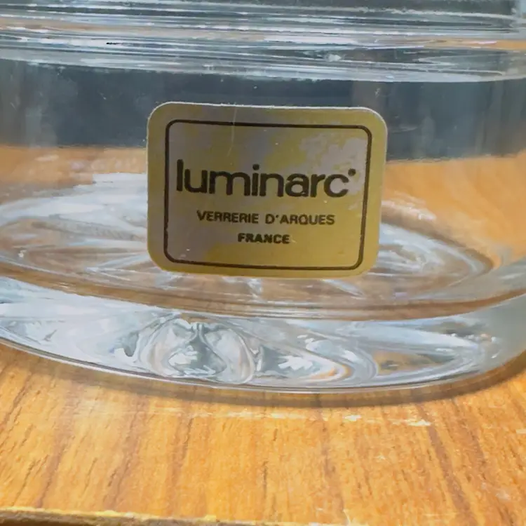 #1392 Luminarc Bird Trinket Oval Molded Glass Box Baby Chicken