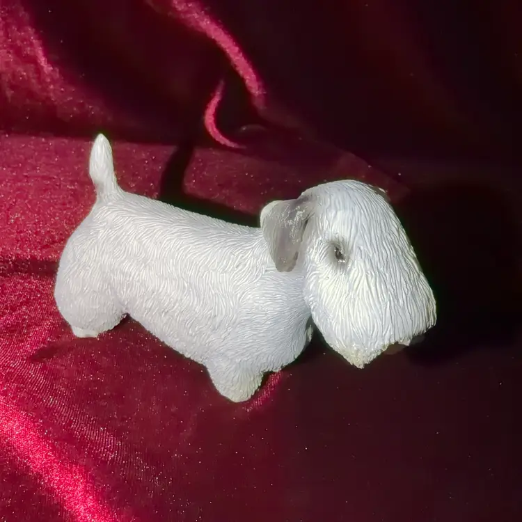 Precious Sealyham Terrier Figurine Hand Painted Statue