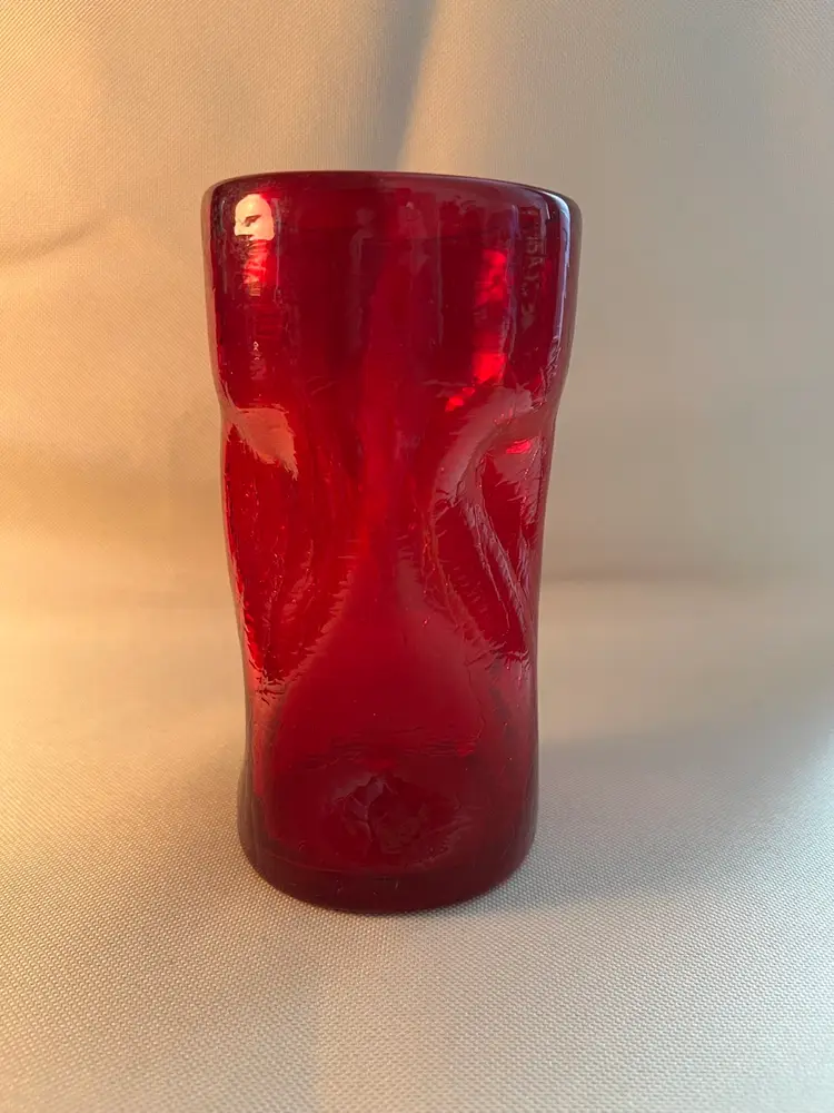 Blenko Crackle Pinched Tumbler