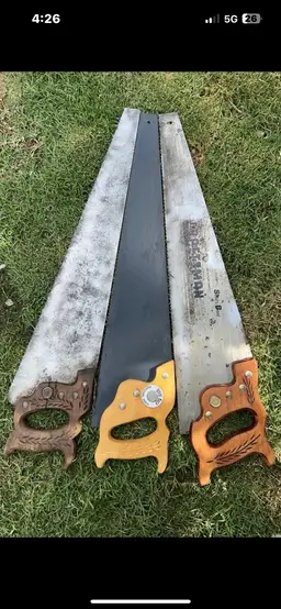 Lot Of 3 Disston, Craftsman Sears, Great Neck Pro All With 26" Blades 10 Point