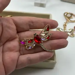 Dragonfly Brooch-Red & Purple