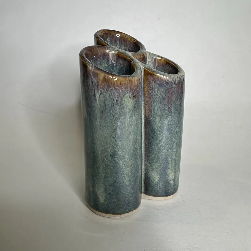 Three Bud Handmade Pottery Vase