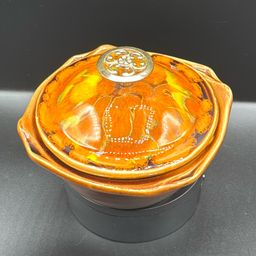 California Originals Pottery Relish Dish MCM Drip Glaze 5” No Noted Flaws