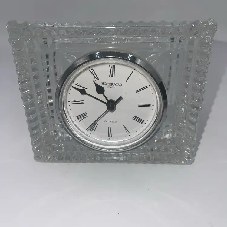Waterford Crystal Clock 4.5” X 3.75” Thick Beautiful Made In Ireland