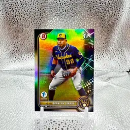 Branlyn Jaraba 2022 Bowman 1st Edition Black Foil /10 Milwaukee Brewers
