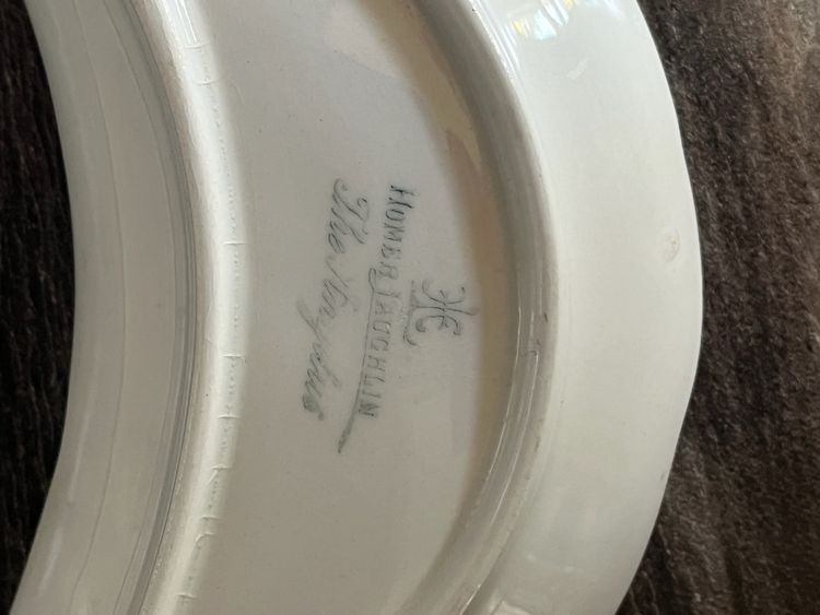 Vintage Homer Laughlin Porcelain Gold Rim Moon Fishbone Dish