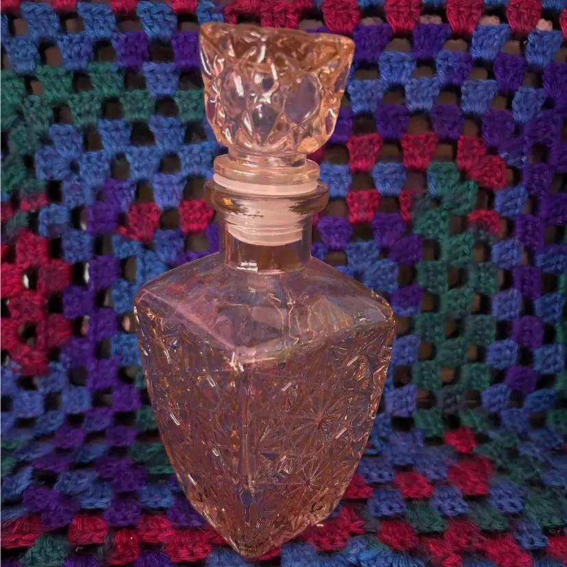 8” Pink Art Glass Decanter