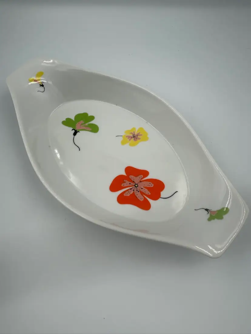 Vintage George’s Briard, Oriental Poppy, Au Gratin Casserole, Baking Dish