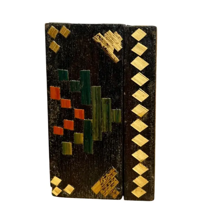 Vintage Wooden Trinket Box With Lid