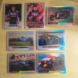 Lot of 29 Formula 1 cards. Parallels, inserts, Rookies +. Letters K L M N O.