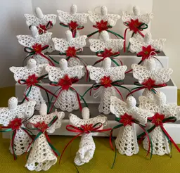 Crochet Angel Starched Lot of 17 Vintage Ornaments Decor Handmade OOAK Christmas