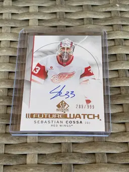 2024-25 Upper Deck SP Authentic Sebastian Cossa Future Watch Auto /999 Red Wings