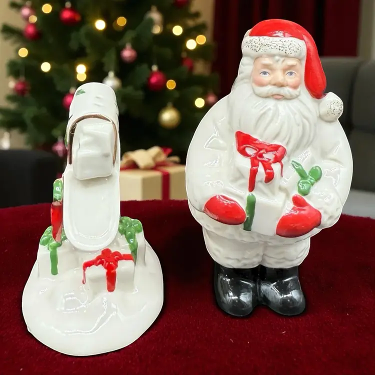 Lenox Countdown ‘Till Christmas Salt and Pepper Set Santa with Mailbox Holiday