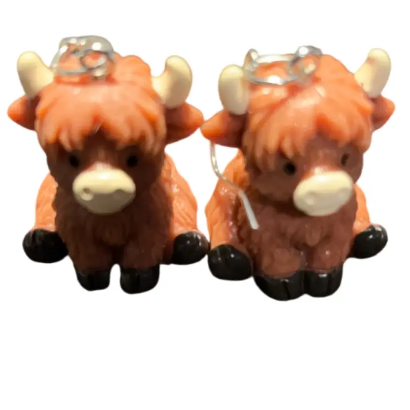 3D Printed Highland Cow Earrings