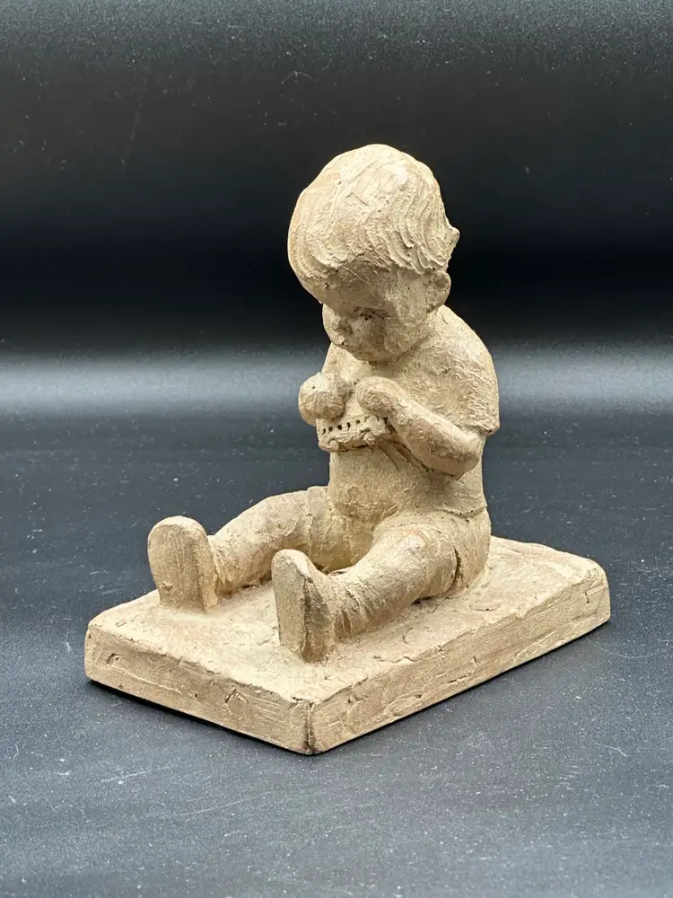 M Strulbel Haeger Pottery Boy Sitting Statue #682