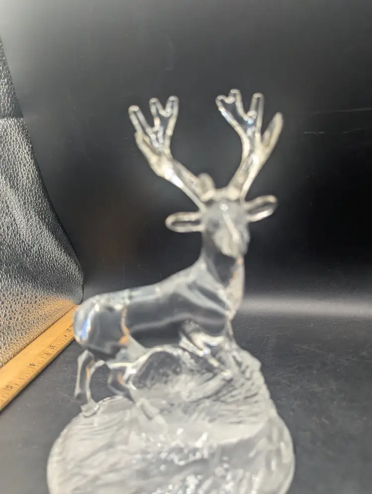 Cristal D'Arques 24% Lead Crystal Rock Glass Deer Stag Figurine Made in France.