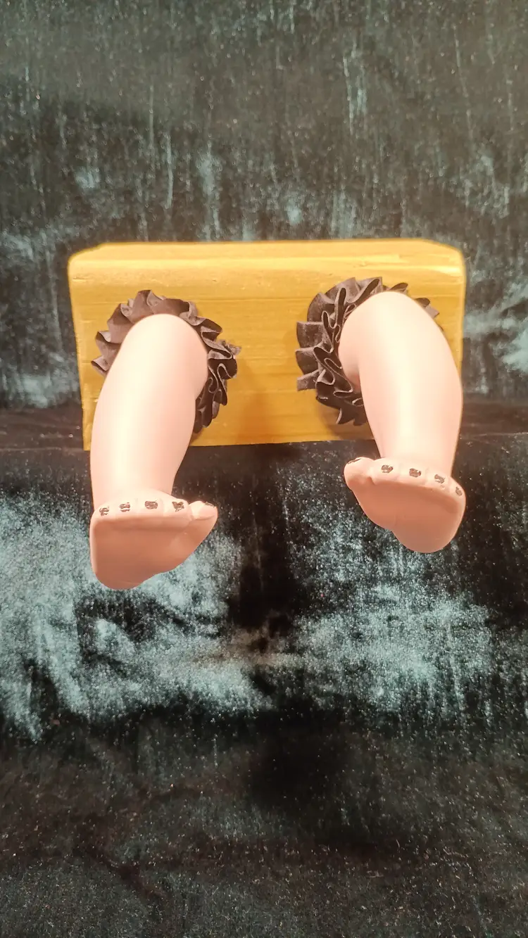 Coat Hooks Long Baby Doll Feet Porcelain Upcycled Novelty Oddity Strange Weird