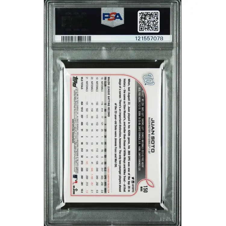 Juan Soto 2022 Topps Mini SP #150 PSA 10