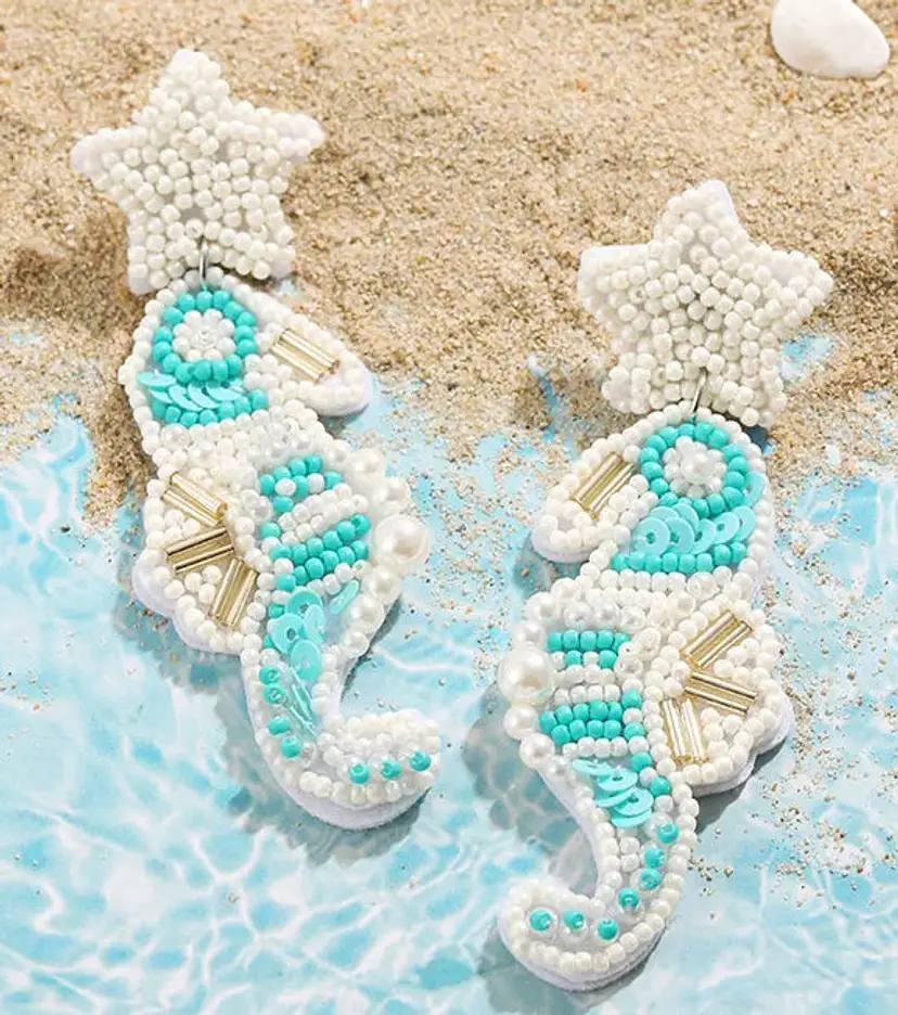 HAND BEADED/CRAFTED EARRINGS NWT