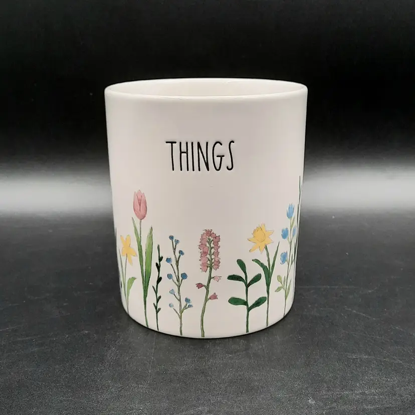 Rae Dunn "Things" Floral Canister - No Lid