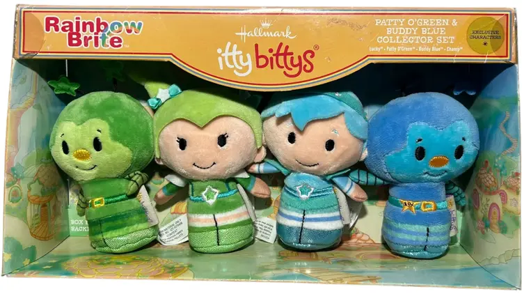 Hallmark Itty Bittys Rainbow Brite Patty O'Green & Buddy Blue Collector Set NEW