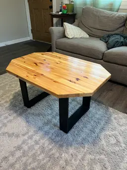 Geometric Butcher Block Coffee Table