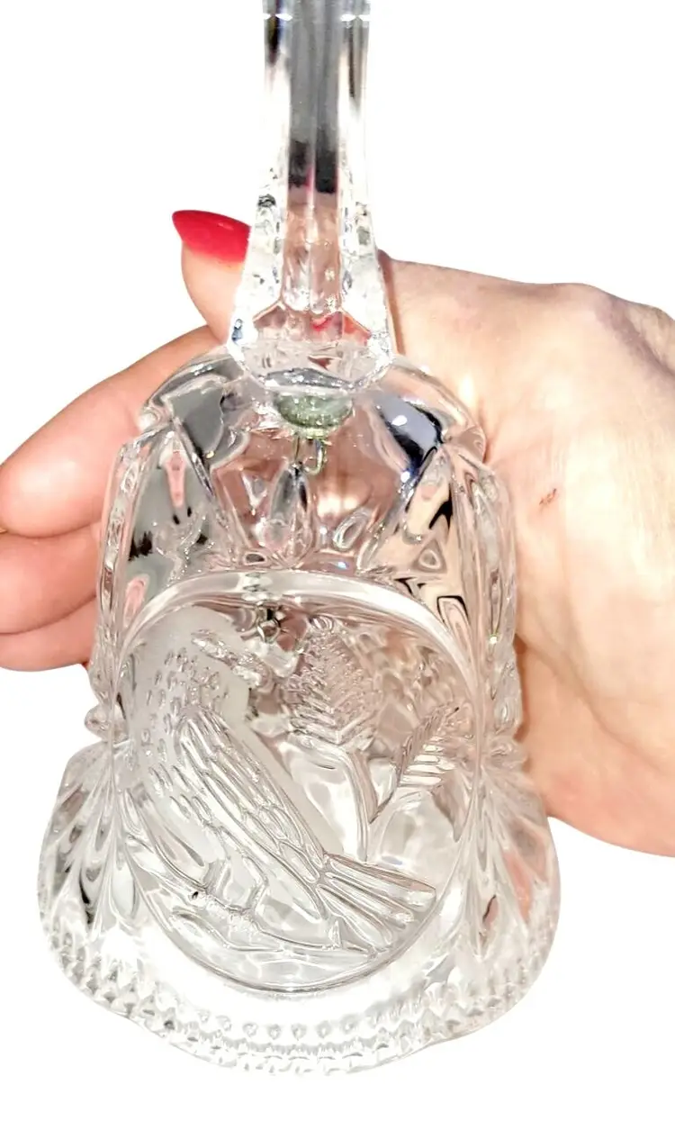 Hofbauer Byrdes Bells Collection 5.5" and 3.75" Clear Lead Crystal with Clappers