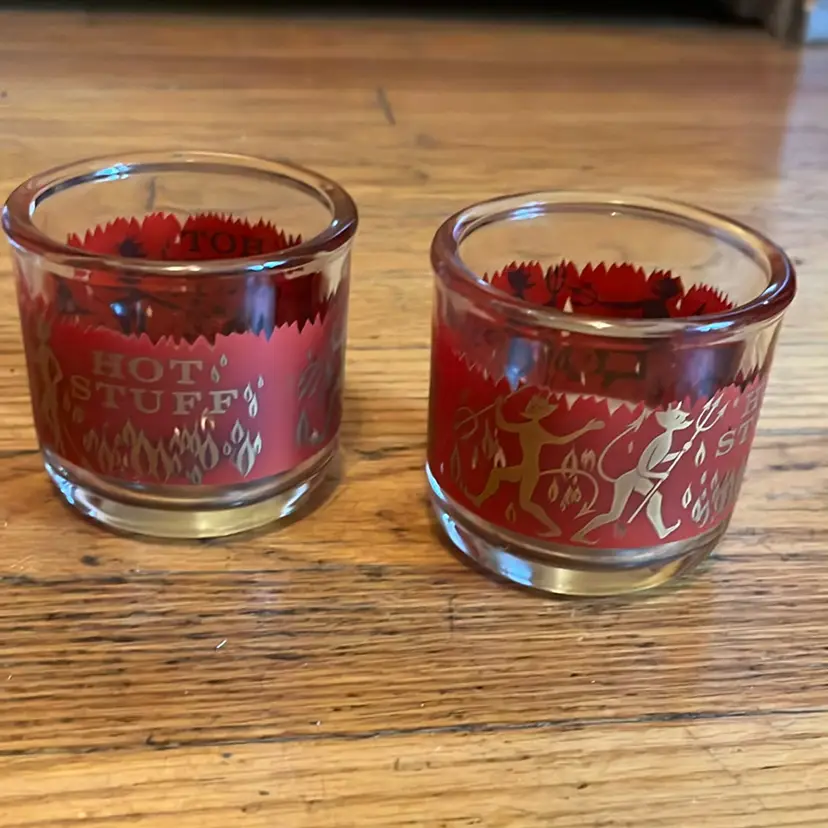 “Hot Stuff” Glasses/votive Holders (2)