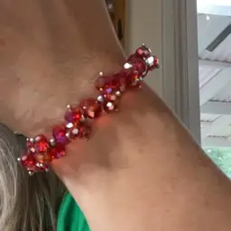 Sparkly Red Beaded Bracelet Stretchy