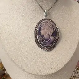 Purple Contemporary Cameo Necklace
