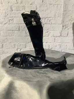 Long Patent Leather Minibrand Boots
