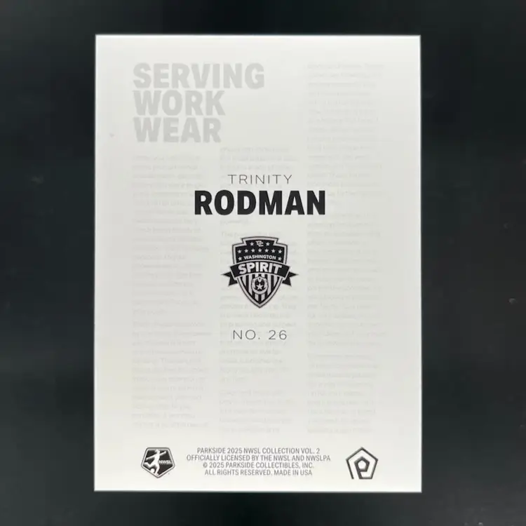 Trinity Rodman 2025 NWSL Parkside Vol 2 Office Attire Soccer Card