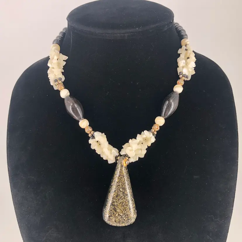 Vintage Unique Statement Beaded Necklace